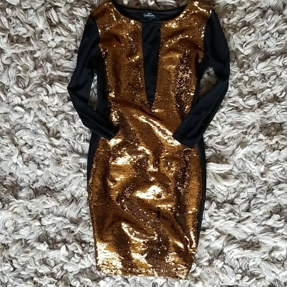 Bebe Addiction Reversible Sequins Dress